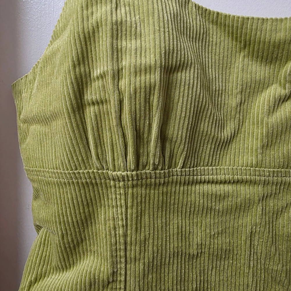 Wild Fable Green Corduroy Mini Dress XL | Adjustable Straps Soft Ribbed Texture - Picture 7 of 7